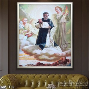 Tranh công giáo thiên thân in gạch