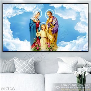 Tranh công giáo in uv gia đình Thánh Giu se