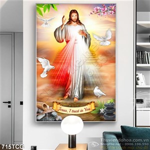 Tranh công giáo Chúa Giê su dang tay ban phước lành cho muôn dân uv