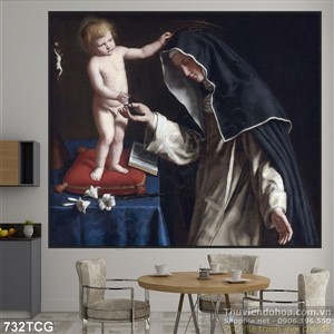 Tranh công giáo Chúa hài nhi chơi đùa cùng Mẹ Maria