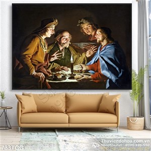 Tranh công giáo Chúa Jesus kể chuyện cho người dân