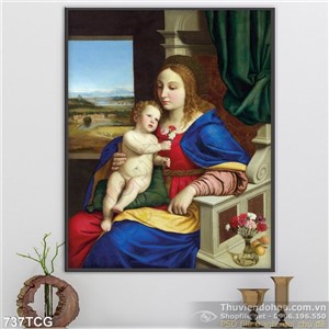 Tranh công giáo thánh nữ Maria và Chúa hài nhi