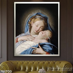 Tranh công giáo tình yêu của Mẹ Maria in gạch