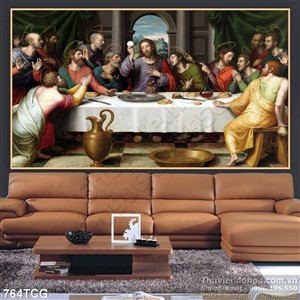 Tranh bữa tiệc ly in gạch