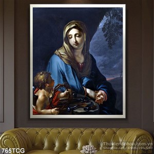 Tranh công giáo Mẹ Maria vương quyền