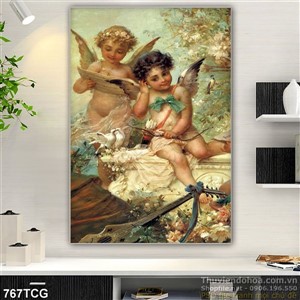 Tranh công giáo thiên thần đẹp psd