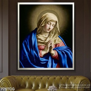 Tranh công giáo Mẹ Maria cầu nguyện