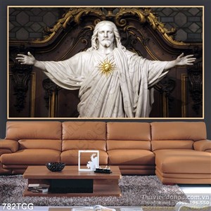 Tranh công giáo tượng Chúa Jesus thương xót wall