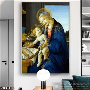 Tranh công giáo Mẹ Maria dạy học cho Chúa hài nhi