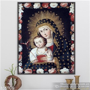 Tranh công giáo tình yêu của Mẹ Maria in gạch
