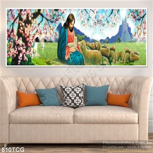 Tranh công giáo Chúa Jesus chăn đàn chiên