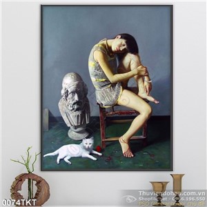 Tranh khỏa thân nghệ thuật thiếu nữ treo tường trang trí