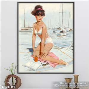 Tranh khỏa thân nghệ thuật tắm biển