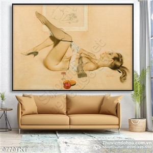 Tranh khỏa thân nghệ thuật sơn dầu treo tường
