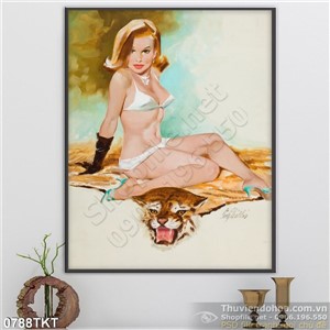 Tranh khỏa thân nghệ thuật sơn màu treo tường