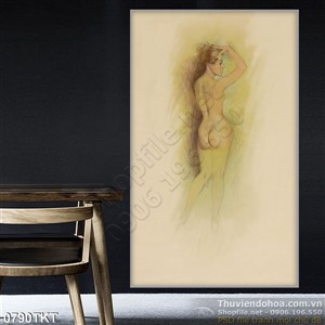 Tranh khỏa thân nghệ thuật chì màu đẹp