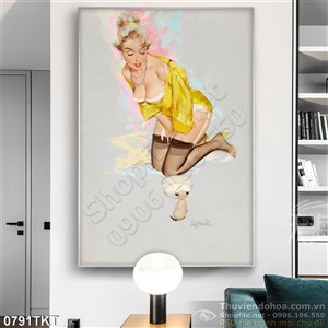 Tranh khỏa thân nghệ thuật sơn dầu trang trí