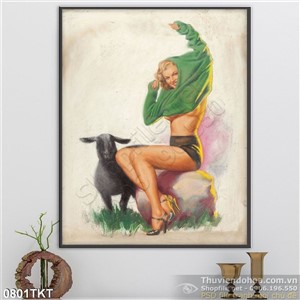 Tranh khỏa thân nghệ thuật sơn dầu trang trí