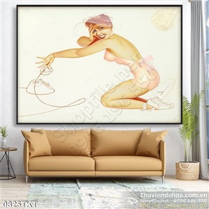 Tranh khỏa thân nghệ thuật sơn dầu trang trí