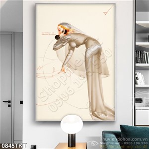 Tranh khỏa thân nghệ thuật màu nước treo tường