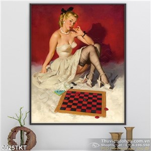 Tranh khỏa thân nghệ thuật chơi cờ vua