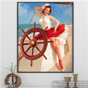 Tranh khỏa thân nghệ thuật sơn dầu trang trí phòng khách