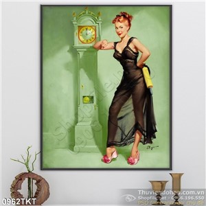 Tranh khỏa thân nghệ thuật sơn dầu hiện đại trang trí phòng khách
