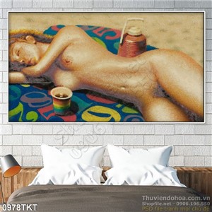 Tranh khỏa thân nghệ thuật vũ nữ sexy