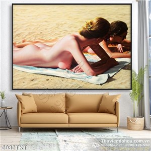 Tranh khỏa thân nghệ thuật tắm nắng