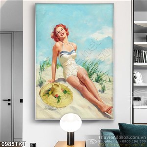 Tranh khỏa thân nghệ thuật sơn dầu treo tường