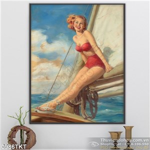 Tranh khỏa thân nghệ thuật sơn dầu trang trí phòng