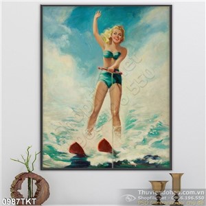 Tranh khỏa thân nghệ thuật tắm biển