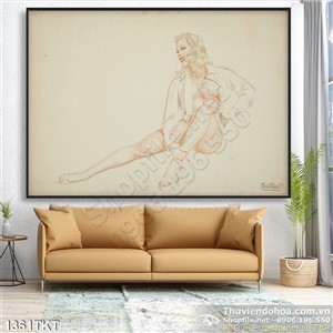 Tranh khỏa thân nghệ thuật màu nước Châu Âu Tranh khỏa thân nghệ thuật màu nước Châu Âu