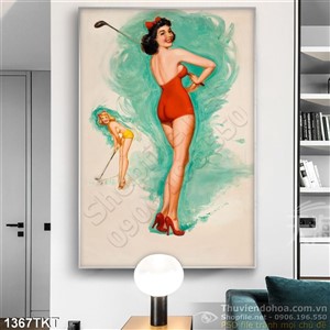 Tranh khỏa thân nghệ thuật chơi golf Tranh khỏa thân nghệ thuật chơi golf
