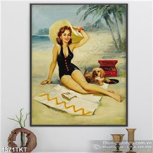 Tranh khỏa thân nghệ thuật tắm nắng Tranh khỏa thân nghệ thuật tắm nắng