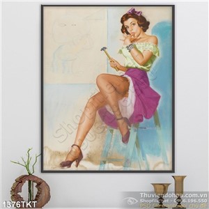 Tranh khỏa thân nghệ thuật sơn dầu thiếu nữ Tranh khỏa thân nghệ thuật sơn dầu thiếu nữ
