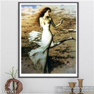 Tranh khỏa thân nghệ thuật thiếu nữ trên biển