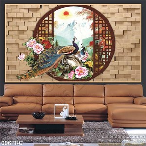 Tranh chim công trang trí tường