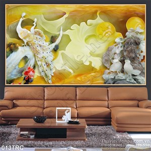 Tranh giả ngọc chim công