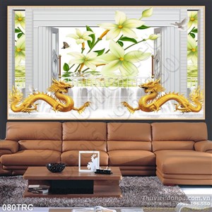 Tranh Rồng điêu khắc treo tường