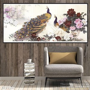 Tranh chim công treo tường nghệ thuật
