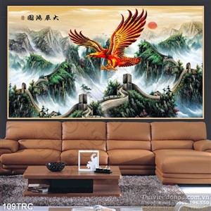 Tranh Rồng,công,phượng,thiên nga trang trí phòng khách