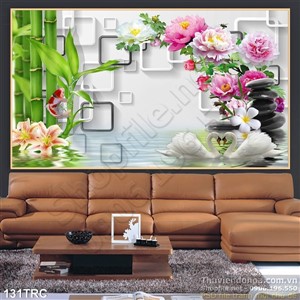 Tranh thiên nga trang trí nội thất