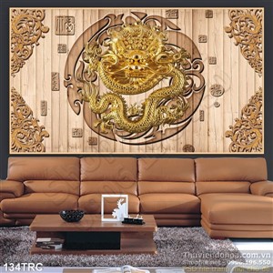 Tranh Rồng điêu khắc trang trí tường