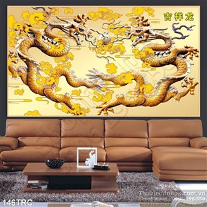 Tranh Rồng điêu khắc kim tiền