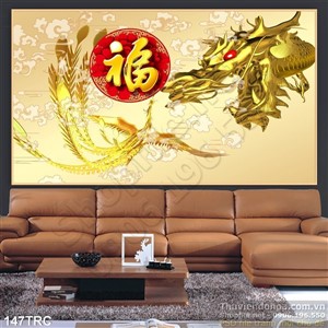 Tranh Rồng và phượng trang trí Tết