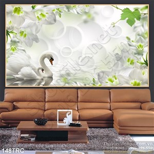 Tranh thiên nga trang trí tường