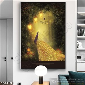 Tranh chim phượng trang trí phòng khách