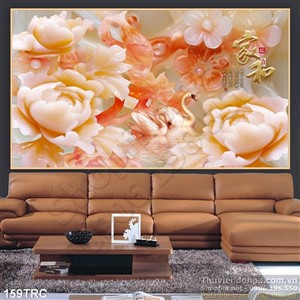 Tranh thiên nga giả ngọc trang trí