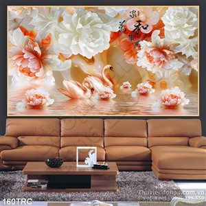 Tranh thiên nga giả ngọc treo tường